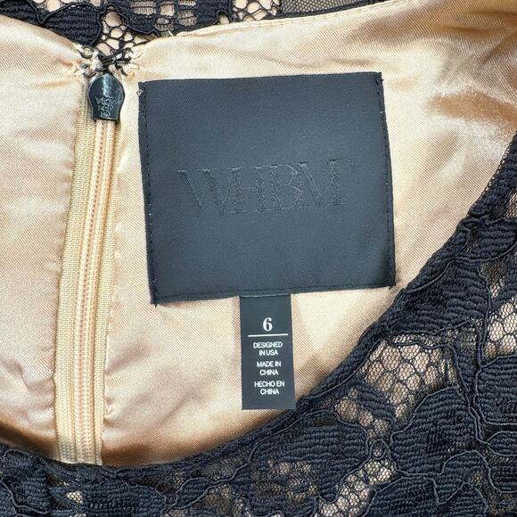 WHBM Black Cap Sleeve All Over Lace Godet Fit & Flare Dress Sz 6 Holiday NWT - Picture 15 of 17
